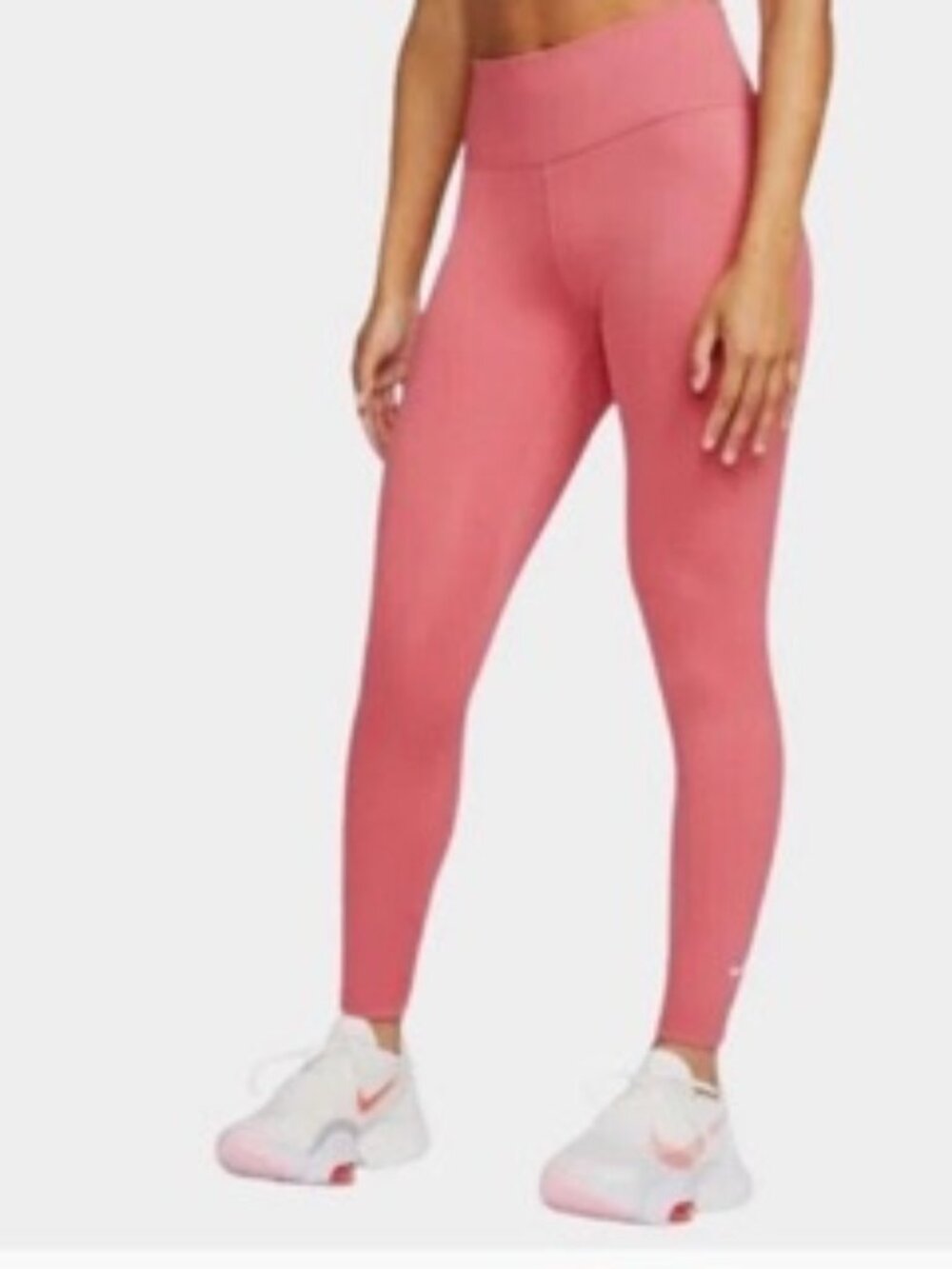NWT Nike One Dri-FIT High Rise 7/8 Ankle Leggings Pink Solid Stretch L